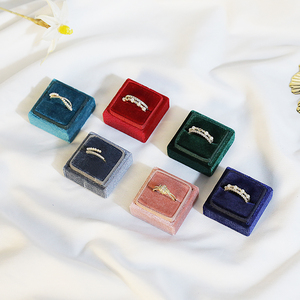 Custom Wedding Jewelry Packaging Bow Ribbon Style <b>Earring</b> Ring Necklace Korea Velvet <b>Gift</b> <b>Box</b> with Bag Custom Logo OEM Service - Product Image 2