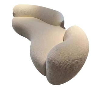 Modern Curved S Shape <b>Sofa</b> Lambskin Fabric Foam Filling <b>Living</b> <b>Room</b> Furniture - Product Image 4
