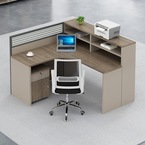 Postazione di Lavoro Modulare a L per Ufficio, Scrivania Espandibile con Armadietto per Personale di <span class=keywords><strong>Call</strong></span> Center - Product Image 3