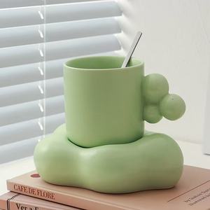 <span class=keywords><strong>M</strong></span>ラグジュアリーライトブルーピンクコロフルクラウドシェイプセラミックコーヒータンブラーカップセットスプーン付きオフィスホームリビングルームODMモデル - Product Image 6