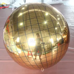 Mirrored Inflatable Balloons Stage Effect Reflective Disco Sphere Mirror Balloon Gold Christmas Party Disco Glass Inflatable Mirror Ball For Decoration