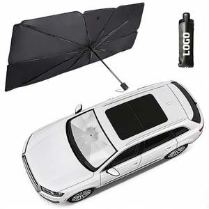 Parasol de voiture pliable et rétractable avec logo personnalisé imprimé, pour pare-brise avant de voiture - Product Image 1