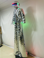 Led Miroir Échasses Walker Robot Costume Vêtements Danse Costumes Miroir Casque Usine Offres Spéciales Performance Costumes