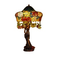 Lampe de table en verre teinté style rétro européen, lampe de bureau portrait, vente en gros sur mesure en usine
