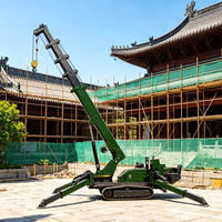Grue araignée pliable multifonctionnelle certifiée CE EPA, 5 tonnes, 17 m, avec nacelle pour personnel