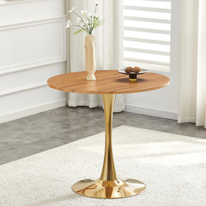 Table ronde de salle à manger de 31,5 pouces, table Tulip avec piétement en métal, style mid-century modern, table de bistrot pour salon - Product Image 2