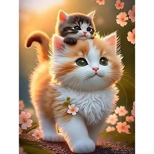 Kit di Pittura Diamantata all'Ingrosso con Motivo Gatto, Decorazione per la Casa, Diamanti Rotondi e Quadrati, <span class=keywords><strong>Arte</strong></span> Murale - Product Image 1