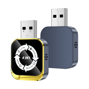 Gilded Frame Portable <b>Plug</b> & Play Carplay <b>Adapter</b> 4 in 1 Wireless Carplay Android Auto Mirror Link Airplay for Car - Product Image 1