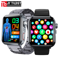 Reloj Inteligente F330 Cuadrado de Acero Inoxidable con ECG, Monitor de Actividad Física, Asistente de Voz, Control de Salud Respiratoria, Monitor de Frecuencia Cardíaca, IP68