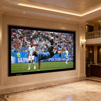 Écran de projection à cadre fixe SCREEBPRO 3C en velours noir pour cinéma maison, anti-laser, anti-taches, gris mat