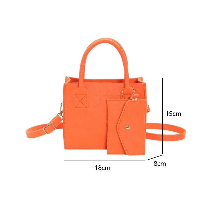 Neue einfache Einzug-Felttuch-Handtasche für Damen leichte Ein-Schulter-Über-Körper-Zwei-Teile-Tasche Damen