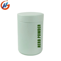 Boîte cylindrique en étain pour poudre d'herbes de qualité alimentaire personnalisée, boîte à thé en métal ronde, emballage hermétique, boîte à thé en métal