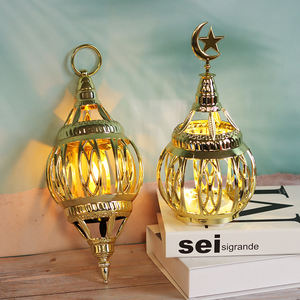 LED luminescente dorato ovale gabbia per uccelli decorazioni natalizie lampada a vento ornamenti - Product Image 6