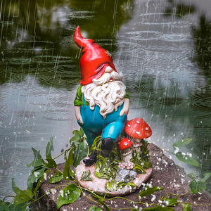 Handgemachte Patio Veranda Hof Rasen <span class=keywords><strong>Ornament</strong></span> Weihnachten Solar Garten <span class=keywords><strong>Gnome</strong></span> Geburtstags geschenke <span class=keywords><strong>Gnome</strong></span> Figuren Outdoor Statuen mit Licht - Product Image 2