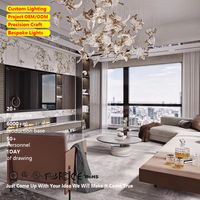 Lustre de style moderne pour décoration intérieure, luminaire suspendu en verre LED en forme d'anneau, chambre à coucher, salon, villa, éclairage personnalisé