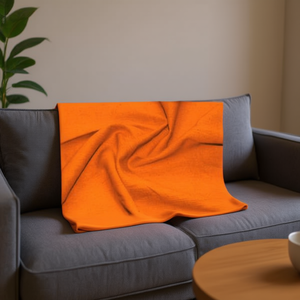 Accessoire en tissu Ilan uni orange 100x80 cm pour la décoration de la maison - Product Image 3