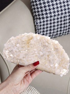 The New Mini Clutch Bag with Small <b>Sequins</b> and Three-dimensional Flowers Features a Minimalist, Luxurious and Elegant Style - Product Image 3