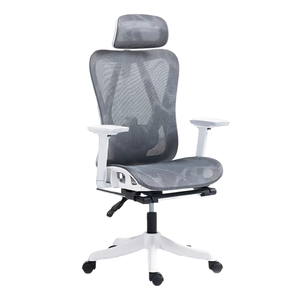 Silla de Oficina Ergonómica Profesional Ajustable, Malla Completa, Diseño Moderno, Reposapiés Plegable, Nylon Resistente, Reposabrazos 3D, Aleación de <span class=keywords><strong>Aluminio</strong></span> - Product Image 1