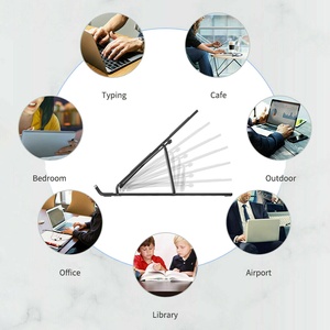 <strong>Factory</strong> Wholesales Foldable Metal Adjustable Portable ABS Plastic Aluminum Ergonomic <strong>Laptop</strong> Notebook Holder <strong>Stand</strong>