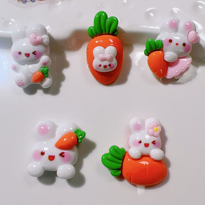 Offres Spéciales mignon <span class=keywords><strong>navet</strong></span> <span class=keywords><strong>lapin</strong></span> Kawaii breloques dos plat résine breloques breloques pour coque de téléphone - Product Image 3