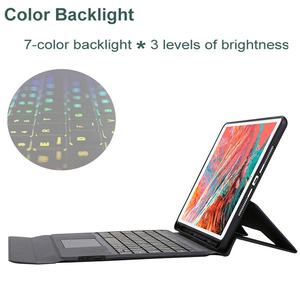 Étui pour clavier rétro-éclairé RVB pour iPad Pro 10.5/10/5 9e/8e/7e génération Trackpad Touch <span class=keywords><strong>Folio</strong></span> étui en cuir Interface USB nouveau - Product Image 5