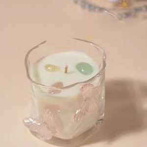 Coffret Cadeau Bougie en Verre Aromathérapie Romantique Française, Bougie en Cire de Soja Haut de Gamme, Décoration Florale Faite à la Main pour Mariage et Thanksgiving - Product Image 2