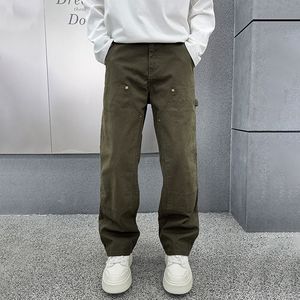 Dört Mevsim Yeni High-end Denim Kot Erkek Boot Cut Bol Kesim Günlük İş Pantolonu Yaz İlkbahar Sonbahar Kış Düğmeli Yıkanmış - Product Image 2