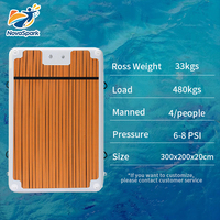 Plateforme flottante gonflable portable en PVC 3x2x0.2M, épaisseur 20cm, motif bois de teck, pont d'extension pour yacht, tapis aquatique Drop Stitch