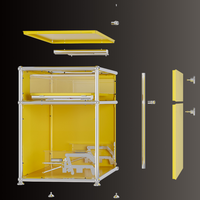Casiers modulaires en acier inoxydable colorés pouvant être utilisés dans le studio et le salon, dans n'importe quelle combinaison en fonction de l'espace