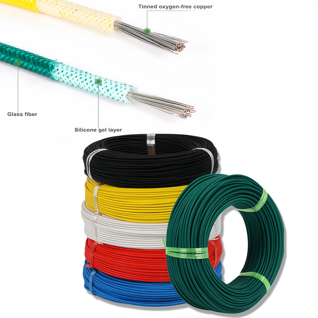 For Easy-Melt High Temperature Wire for Silicone Braided Wire AGRP Tinned Copper Waterproof Wear-Resistant 0.3/1/1.5/2/4/6mm²