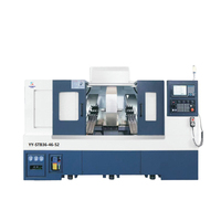 Mesin Bubut CNC Presisi Tinggi Twin Spindle Sistem LNC Taiwan Pusat Pembubutan Dual Spindle