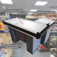 Comptoir de caisse XLW pour magasin de proximité, design compact, comptoir de caisse pour supermarché, 1500 mm