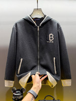 Veste à capuche pour homme, luxe léger, style européen, tendance simple et de haute qualité, printemps et automne