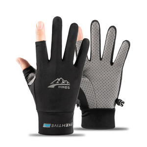 Gants sans doigts SHBGW en nylon respirant pour l'été, pour le cyclisme, la conduite, la livraison de nourriture, les activités de plein air, gants fonctionnels SML - Product Image 1