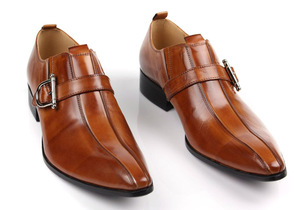 Business Casual Men's Thick Soled High <b>Heeled</b> Leather Shoes Loafers Shiny Leather Formal Wedding Men's Shoes - Product Image 6