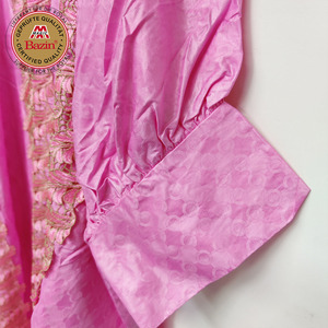 Robe longue prête à porter pour <span class=keywords><strong>femme</strong></span> africaine, style Dashiki <span class=keywords><strong>Bazin</strong></span>, avec bordure en dentelle et ruban, pour <span class=keywords><strong>mariage</strong></span> nigérian, fête, mariée riche, Boubou - Product Image 4