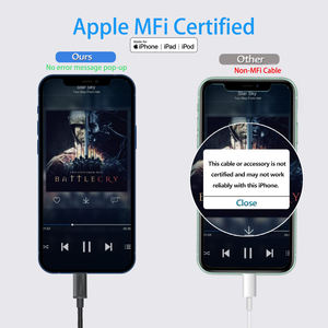 Daioolor Nylon trenzado MFi luz Ning a 3,5mm conector de <span class=keywords><strong>auriculares</strong></span> adaptador macho coche aux <span class=keywords><strong>cable</strong></span> de audio para <span class=keywords><strong>iPhone</strong></span> 12/<span class=keywords><strong>13</strong></span> pro Max - Product Image 6