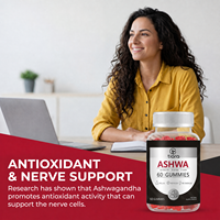 Complément alimentaire en gros OEM sous marque privée : Mélange bien-être adaptogène naturel aux fraises et à l'ashwagandha en gommes pour hommes et femmes