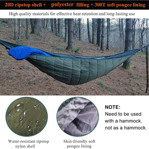 Singola doppia lunghezza intera inverno campeggio amaca coperta fondo di grandi dimensioni tessuto trapuntato altalena isolata amaca Underquilt - Product Image 4