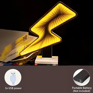 Miroir lumineux LED alimenté par USB avec design en zigzag, intensité réglable, surface en acrylique étanche IPX3 pour la décoration de la maison et des centres commerciaux - Product Image 5