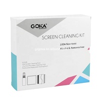 Kit de Nettoyage d'Écran 3-en-1 de Haute Qualité en Promotion avec Chiffon en Microfibre/Brosse pour Clavier/Nettoyant en Spray