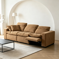 Canapé modulaire inclinable électrique en chenille VOXHOME avec appui-tête réglable et repose-pieds extensible, meubles de salon