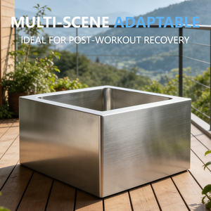 Baignoire carrée de grande taille pour bain chaud et bain froid, pour la thérapie par le froid et la récupération, en acier inoxydable 304, baril à glace pour 4 à 6 personnes - Product Image 2