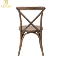 Chaise ronde moderne en bois à dossier croisé, populaire et en promotion, pour café, restaurant, fête et mariage