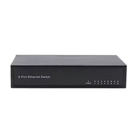 Switch Ethernet Rápido de 8 Puertos 10/100Mbps, Switch de Red de Escritorio con Carcasa Metálica No Administrado, con Adaptador de Corriente Externo, Plug-and-Play