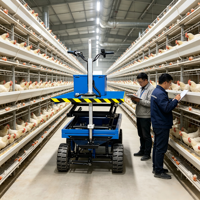 Chariot de patrouille agricole électrique autonome avec élévateur à ciseaux hydraulique pour la livraison d'aliments aux poulets, porcs et bétail