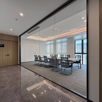 Système de cloisons de verre mobiles et coulissantes-Diviseur de bureau acoustique pleine hauteur pour l'espace de travail et l'intérieur professionnels modernes