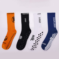 Chaussettes de football respirantes avec logo personnalisé Chaussettes antidérapantes Tube de football Grip Chaussettes personnalisées antidérapantes blanches Grip