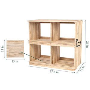 Nido de gallinas de madera de doble capa, 27.6x14x26 pulgadas, jaula ecológica para la puesta de huevos de aves de corral - Product Image 1