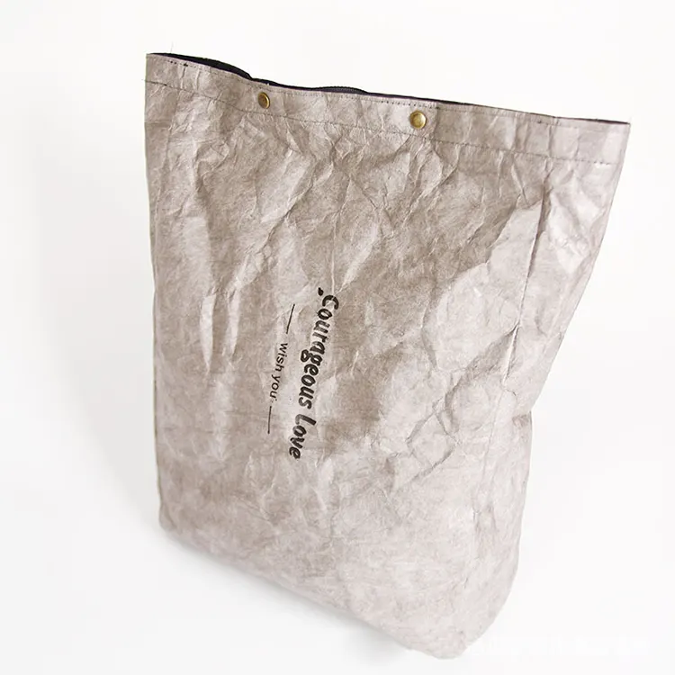 कस्टम लोगो मुद्रित ड्यूपॉन्ट Tyvek कागज समुद्र तट बैग शॉपिंग बैग Tyvek ढोना बैग के साथ जिपर